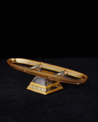 Менажница на ножке 3 деления 41х11,5 см в декоре Allegro Golden Light