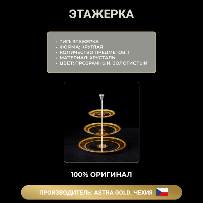 Этажерка Full Moon GR FALK Cascade 15+21+28 см Allegro Golden Ligh Decor