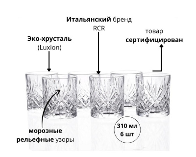 Набор стаканов для виски 310мл (6 шт)